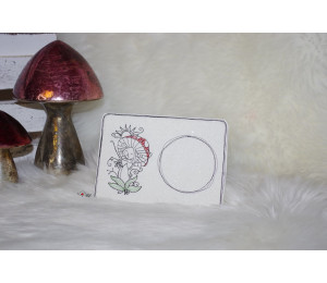 Stickserie ITH - MugRugs Pilz Fräulein